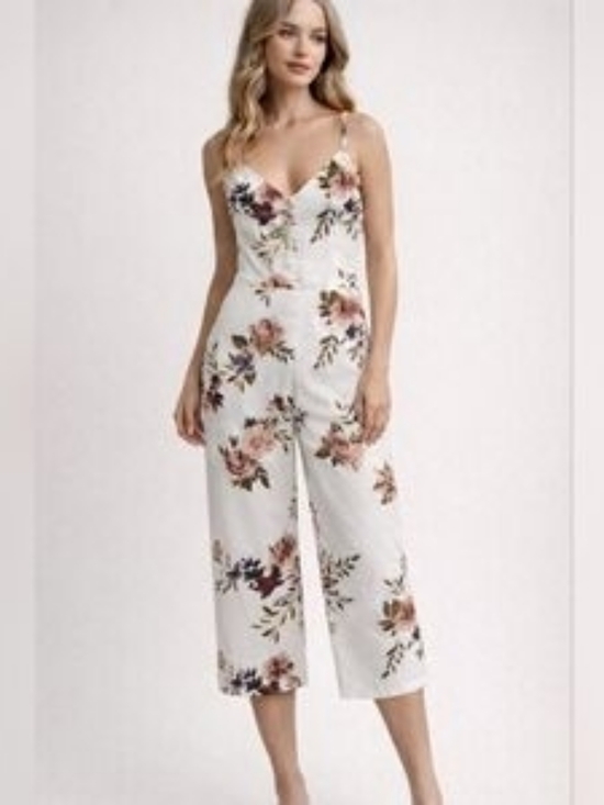 Dynamite Pants - Dynamite Floral Capri Jumpsuit
